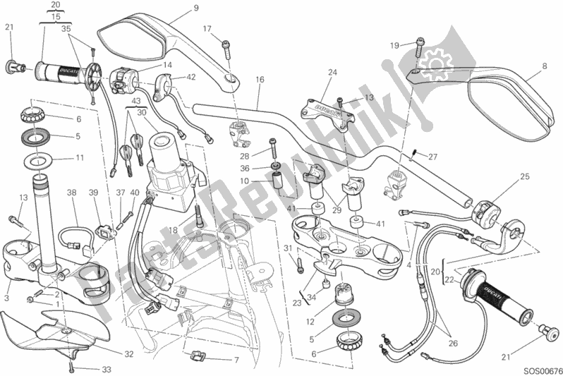 Toutes les pièces pour le Guidon du Ducati Multistrada 1200 S GT USA 2014
